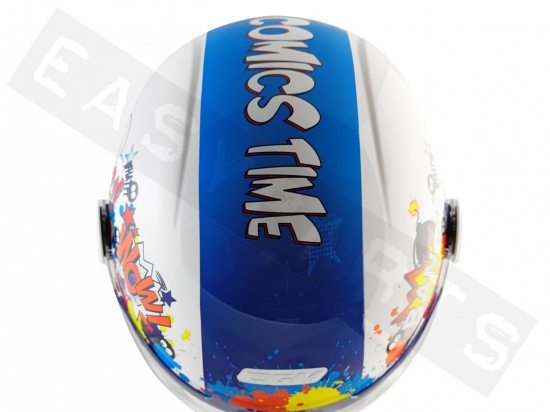 Kids Helmet Demi Jet CGM 205G Magic Comics Blue/ White (long visor)